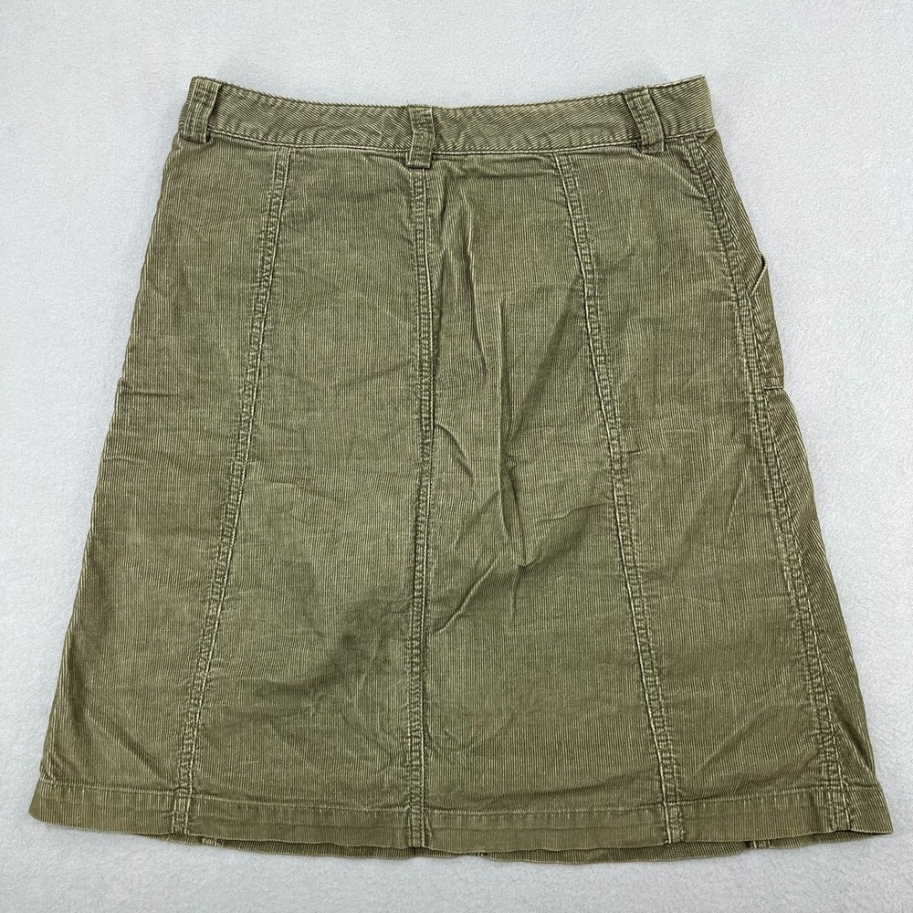 Eddie Bauer Womens Green Corduroy A-Line Skirt Size 6 Cotton Utility Pocket - Picture 7 of 10
